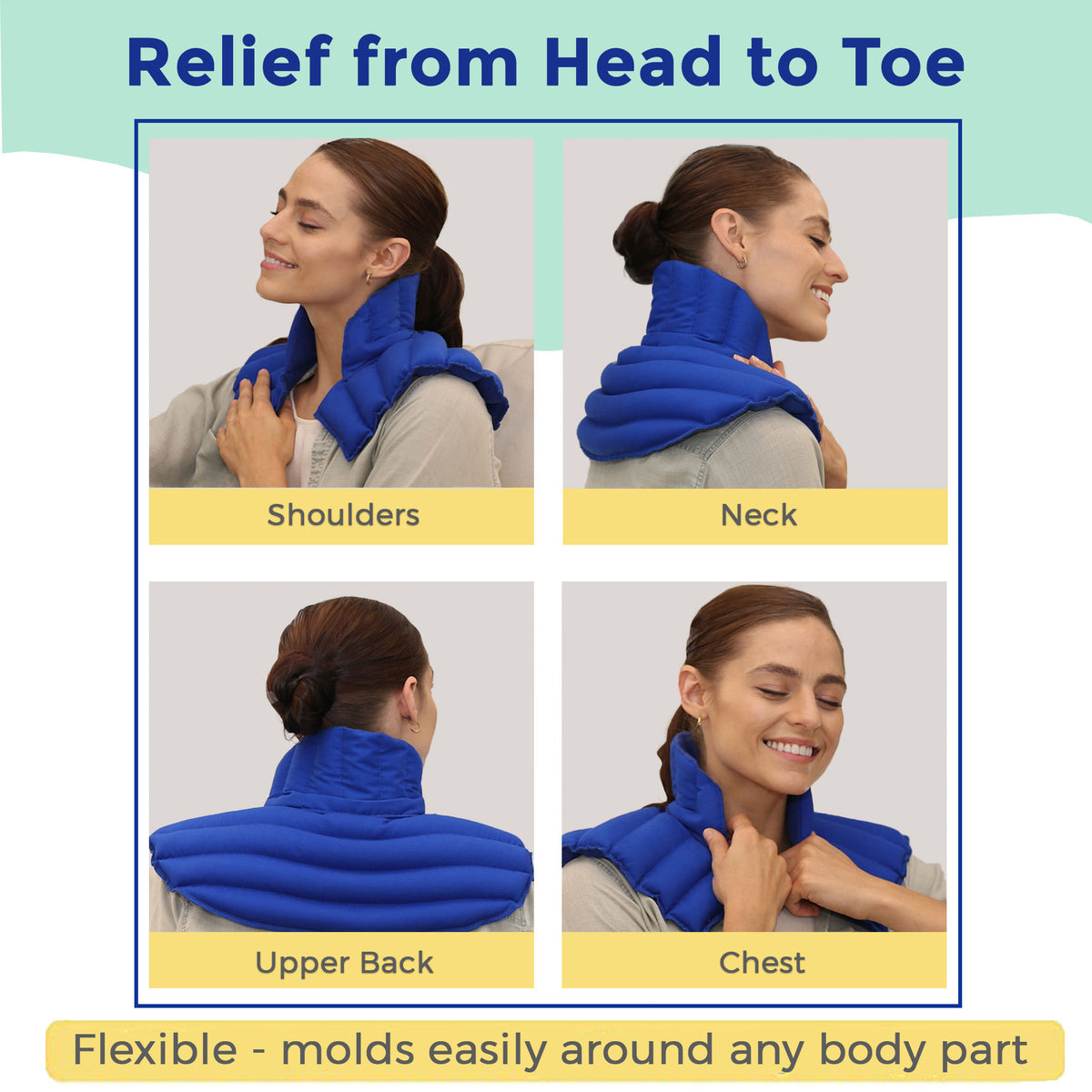Premium Set of 3 Microwave Heating Pads- Relief from Head to Toe
