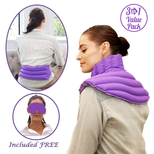 Premium Set of 3 Microwave Heating Pads- Relief from Head to Toe