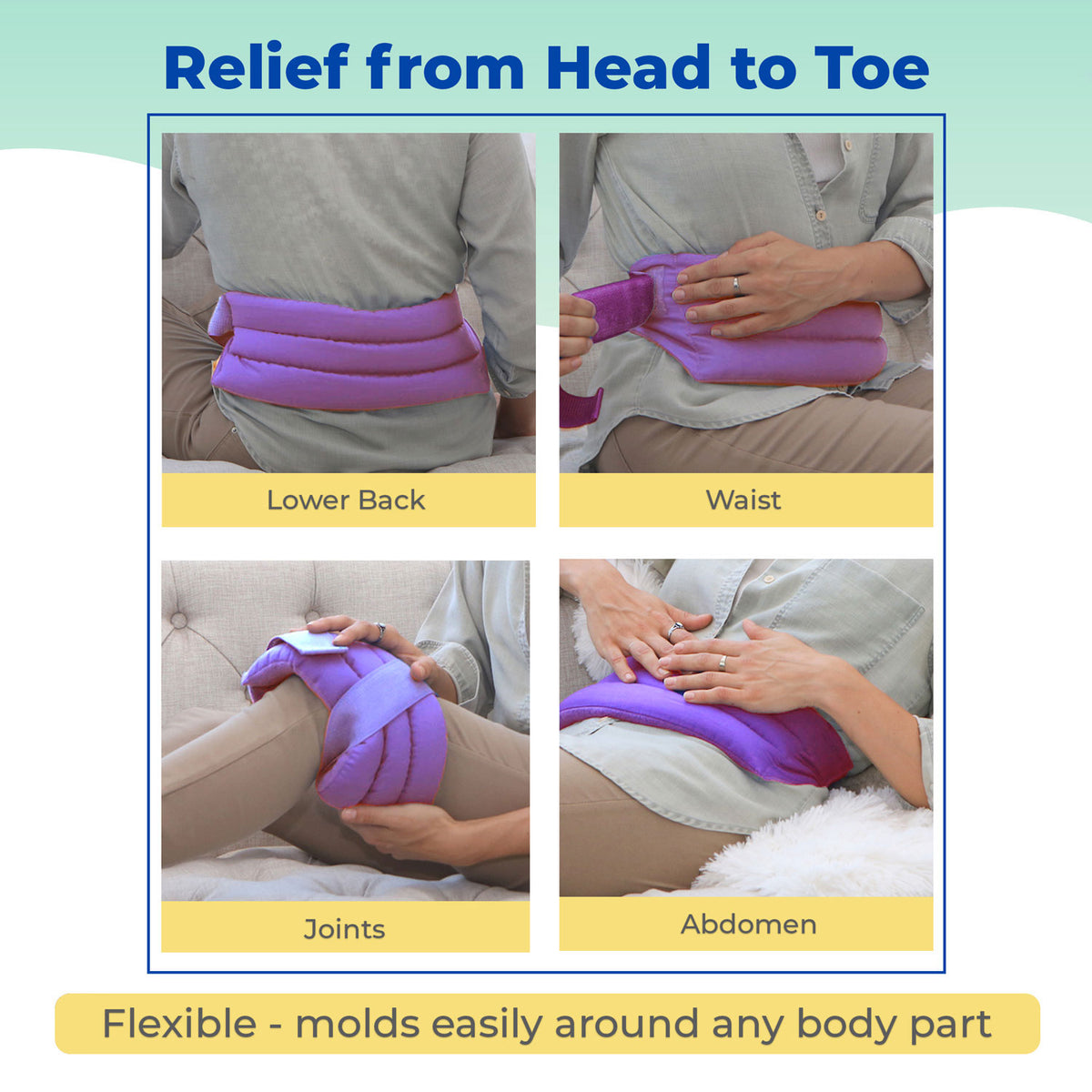 Premium Set of 3 Microwave Heating Pads- Relief from Head to Toe