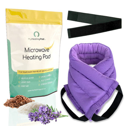 My Heating Pad - Multipurpose Lavender Microwave Heating Pad with an elastic fastener for hands-free application