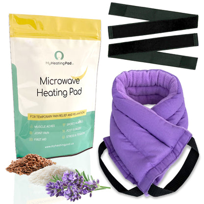 My Heating Pad - Multipurpose Lavender Microwave Heating Pad with 2 elastic fasteners for hands-free application