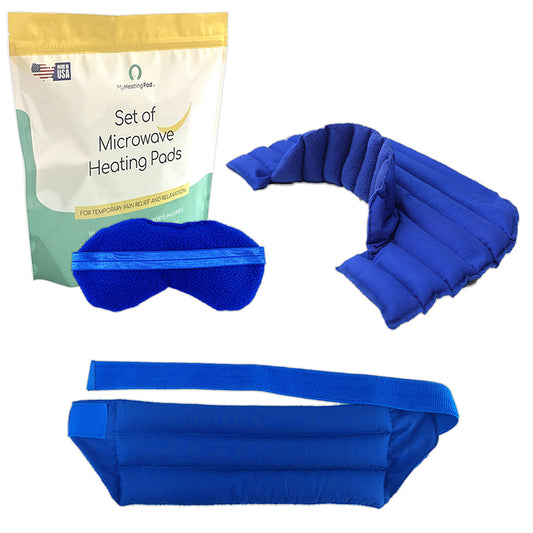 Premium Set of 3 Microwave Heating Pads- Relief from Head to Toe