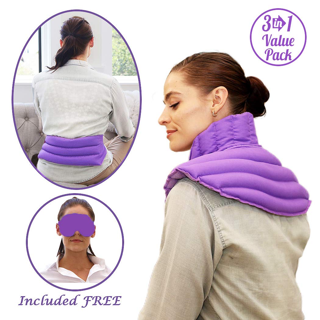 Premium Set of 3 Microwave Heating Pads- Relief from Head to Toe